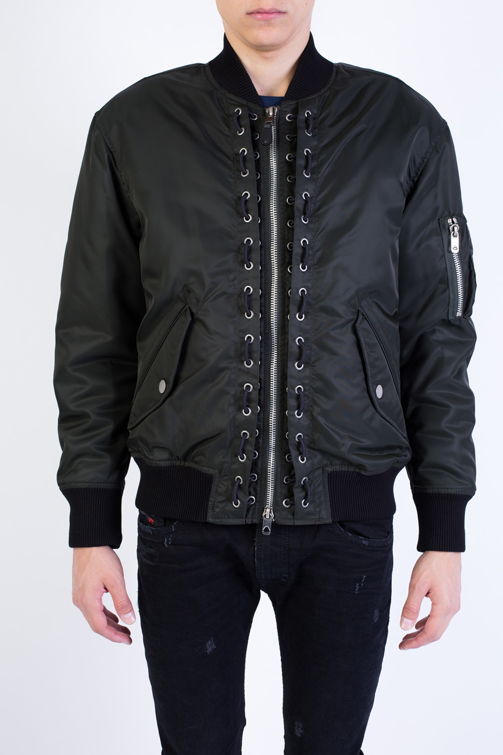 Diesel black hotsell gold bomber jacket